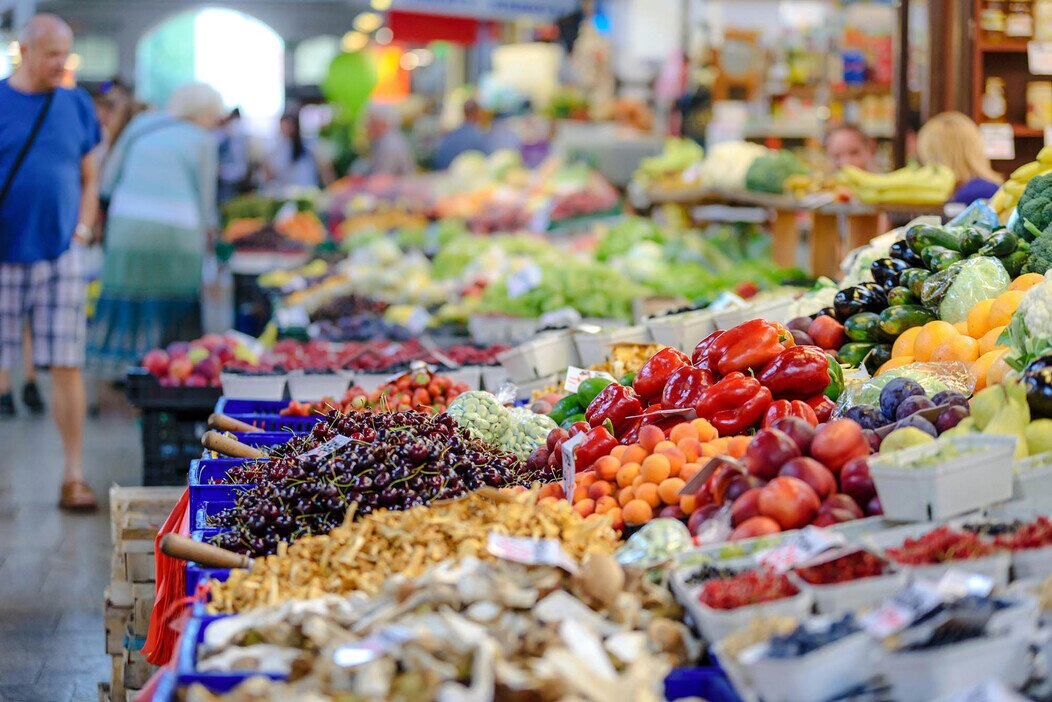 Photo du marché de fruits et légumes