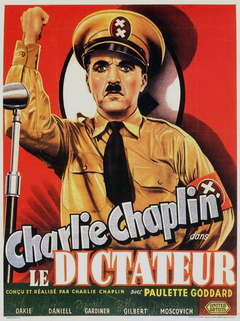 L'affiche du film "Le Dictateur" avec Charlie Chaplin