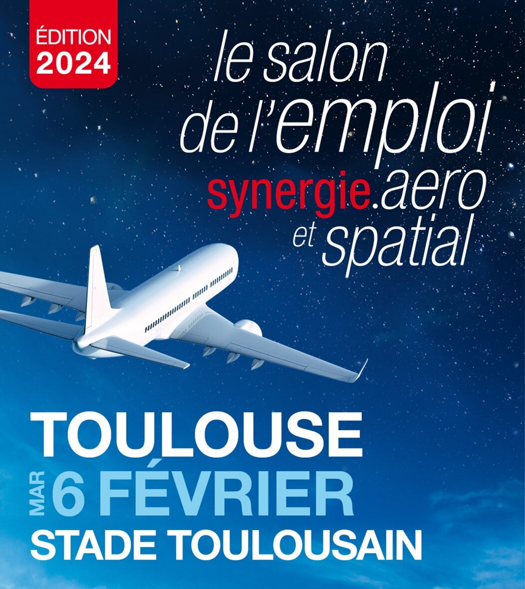 Photo de l'affiche du salon de l'emploi synergie.aero et spatial